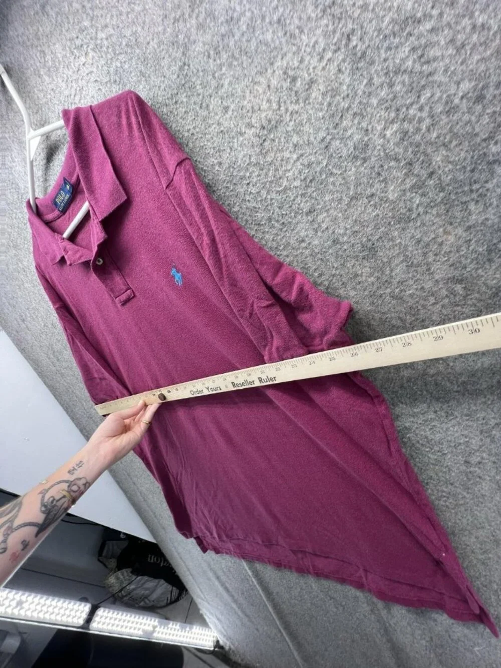 Polo Ralph Lauren Polo Shirt Men 2XL Purple Pony Cotton Casual Solid Knit